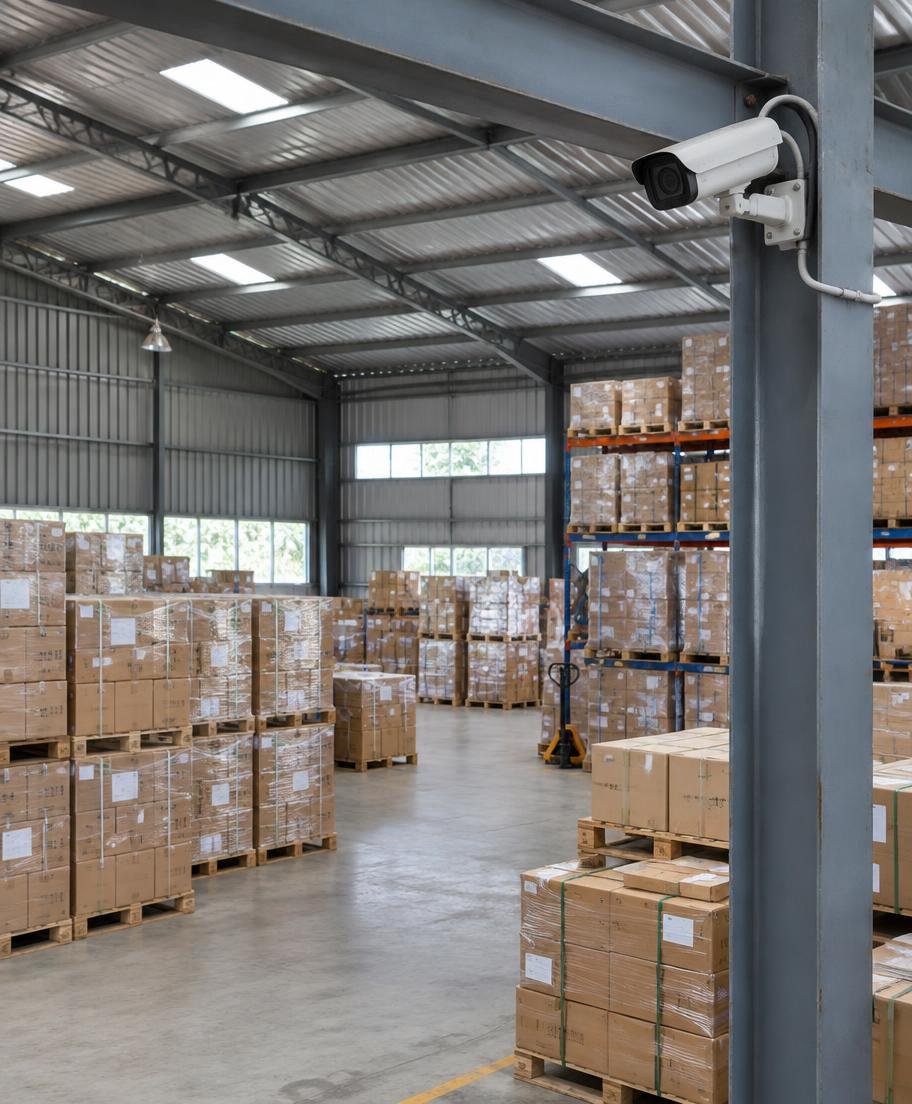 CCTV coverage in a warehouse setting